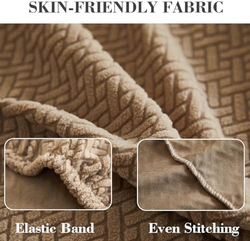 Sofa Covers Couch Covers for Sofa Pet Friendly Couch Cushion Covers Universal Sofa Covers Washable Stretch Slipcovers for Sectional Sofa (Texture Light Coffee,Back Cover M)
