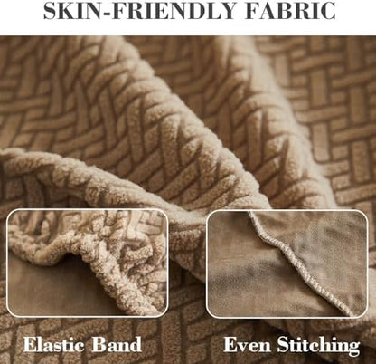 Sofa Covers Couch Covers for Sofa Pet Friendly Couch Cushion Covers Universal Sofa Covers Washable Stretch Slipcovers for Sectional Sofa (Texture Light Coffee,Back Cover M)