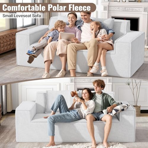 77'' Modern Small Loveseat Cloud Sofa Boneless Couches, Grey