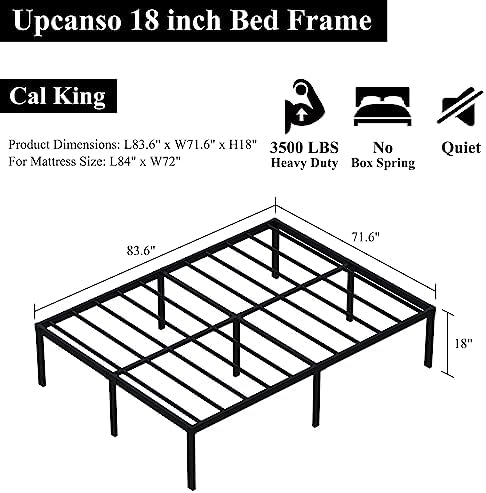 Upcanso 18 Inch California King Bed Frames Platform with High Storage