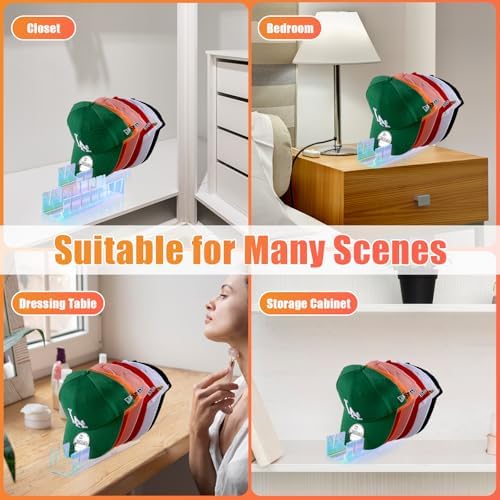Hat Organizer for Baseball Caps Hat Rack Acrylic Hat Stand 2Pack No Install