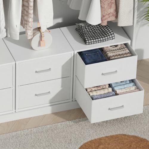 Stackable Storage Drawers, Closet Drawers, White