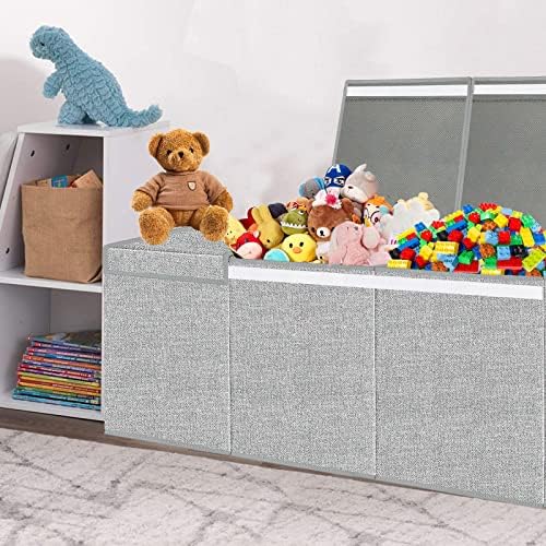 Pantryily Extra Large Toy Box with Lid Foldable Plush Toy Organizer Chest