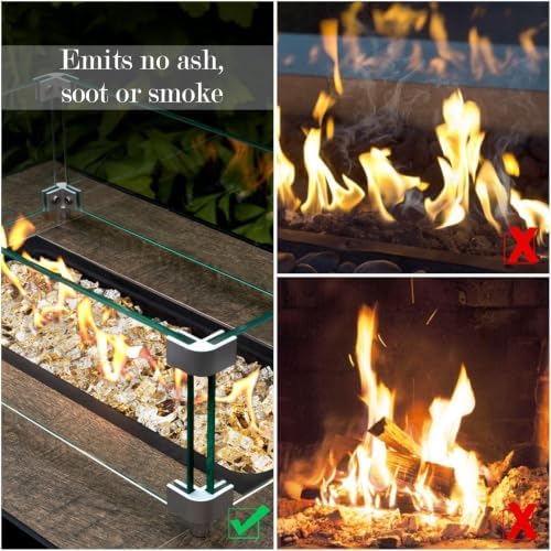 GASPRO 20 lbs Gold Fire Glass for Fire Pit, 1/2-Inch Reflective Glass Rocks for Propane or Gas Fireplace, Add Ambience to Gatherings and Parties for Outdoors and Indoors