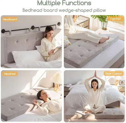 HIGOGOGO Wall Mounted Headboards for Queen Size Bed, Hanging Head Board Wall with Button Tufting, Adjustable Height Headboard for Bedroom,Grey