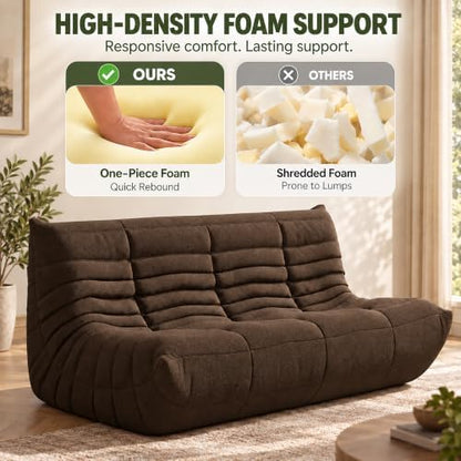 YVDNHP Bean Bag Chairs for Adults, 3 Seater Togo Sofa, Memory Foam, Coffee