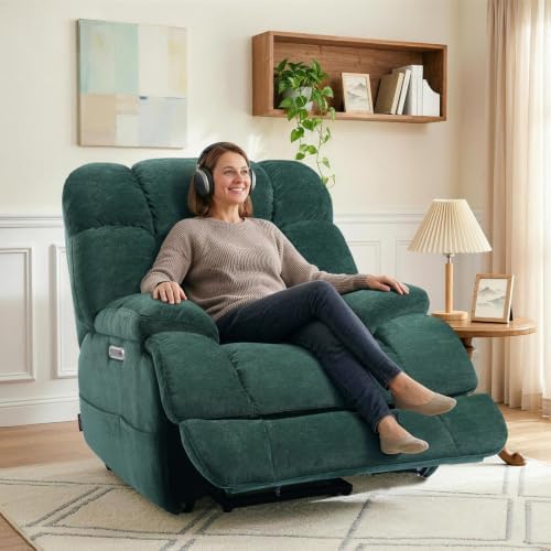 EONIX Dual Motor Zero Gravity Recliner with Heat & Massage, Forest Green