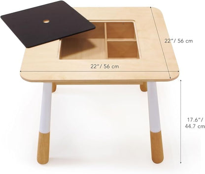 Tender Leaf Toys Forest Table & Chairs Set – Child-Sized Wooden Furniture for Art, Games & Everyday Activities – Crafted Materials – Age 3+