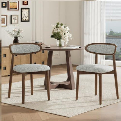 Wooden Dining Chairs set of 2, Farmhouse Dinner Chairs with Curved Back