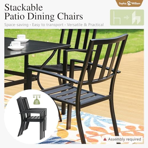 Sophia & William Patio Table and Chairs Set, Outdoor Dining Set for 6