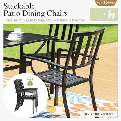 Sophia & William Patio Table and Chairs Set, Outdoor Dining Set for 6