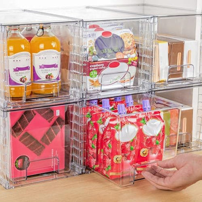 Vtopmart 2 Pack Large Stackable Storage Drawers, Clear