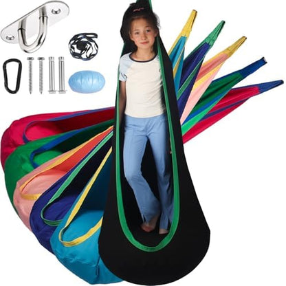 Sensory Pod Swing Hanging Seat Hammock Chair (Black)