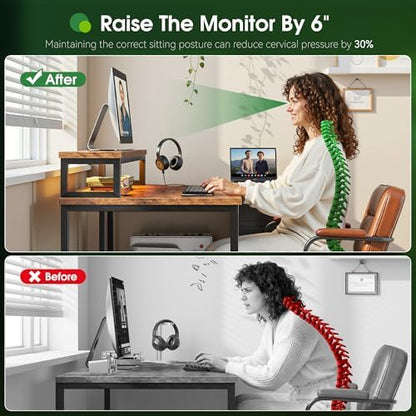 EnHomee 40" L Shaped Computer Desk with 3 Storage Drawers for Teen Room