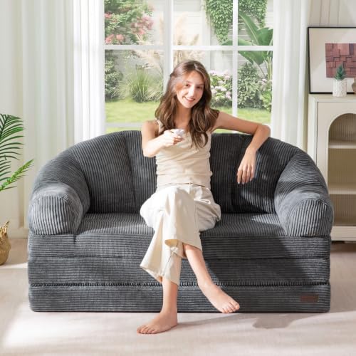 MAXYOYO Folding Sofa Bed with Backrest, Boneless Fold Out Couch with Handle