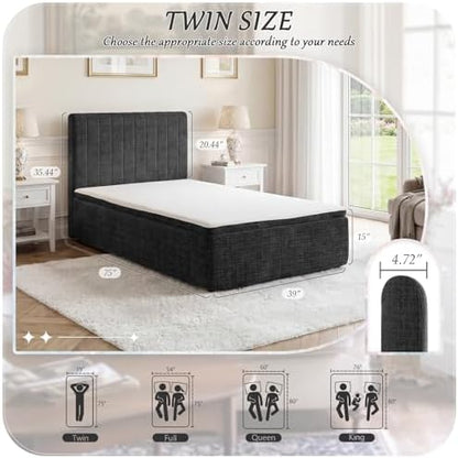 Twin Compression Bed Boneless Bed Frame with Mattress and Headboard
