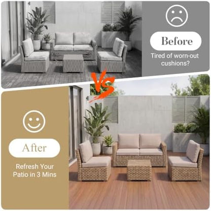8Pcs Patio Cushion Covers Stretch Outdoor Furniture Protector Slipcovers