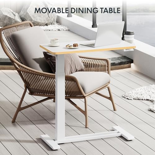 FLEXISPOT H7 32" Pneumatic Height-Adjustable Overbed Table with Wheels