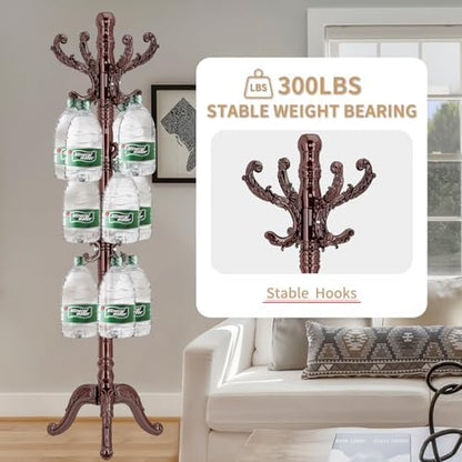 ZOZOE Wooden Coat Rack Stand,Vintage Coat Rack Freestanding with 14 Hooks
