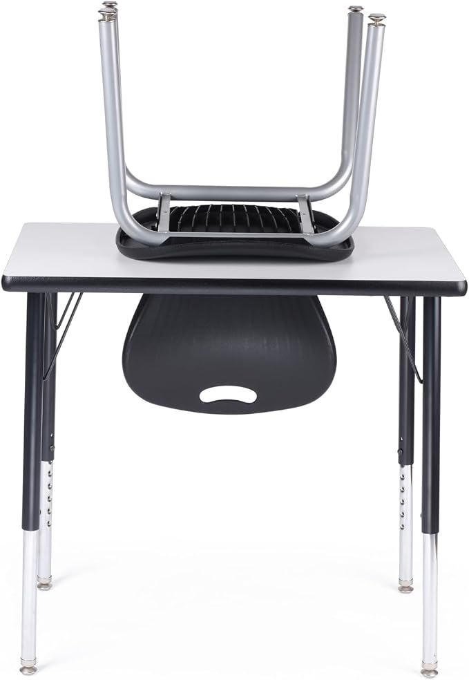 Rectangle Activity Kids Table About 24 x 36 inch (60 x 90cm) - Height Adjustable Legs - Durable Spray Edge - for Commercial Spaces