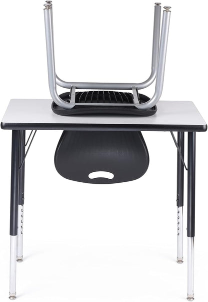 Rectangle Activity Kids Table About 24 x 36 inch (60 x 90cm) - Height Adjustable Legs - Durable Spray Edge - for Commercial Spaces