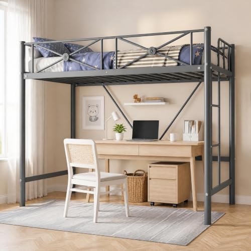 Garvee Metal Loft Bed Twin Size