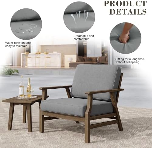 2 Piece Patio Bistro Set, Outdoor Chairs Set of 2