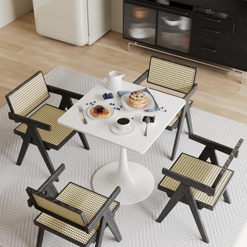 White Square Tulip Table for 2 Person, 24 Inch Small Kitchen Dining Table