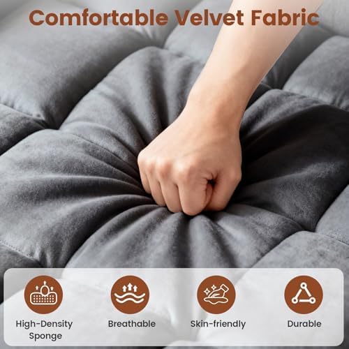 5 in 1 Convertible Sleeper Chair, Sofa Bed with Holder, Dark Gray