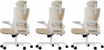 Marsail Ergonomic Office Chair with 3D Armrests, Pack of 3 | Office Desk Chair with High Back Mesh, Adjustable Lumbar Support, Rolling Work Swivel Task Chairs with Wheel, Headrest, home