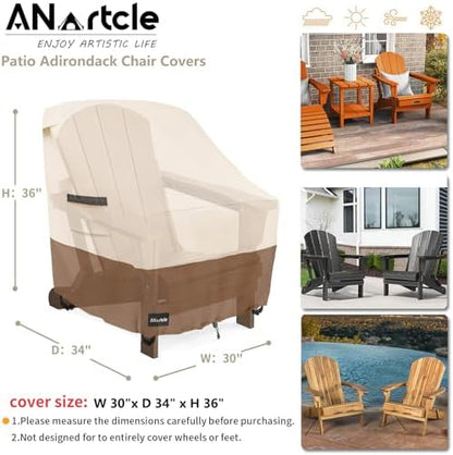 Adirondack Chair Covers 2 Pack, (30W x 34D x 36H inches),Beige