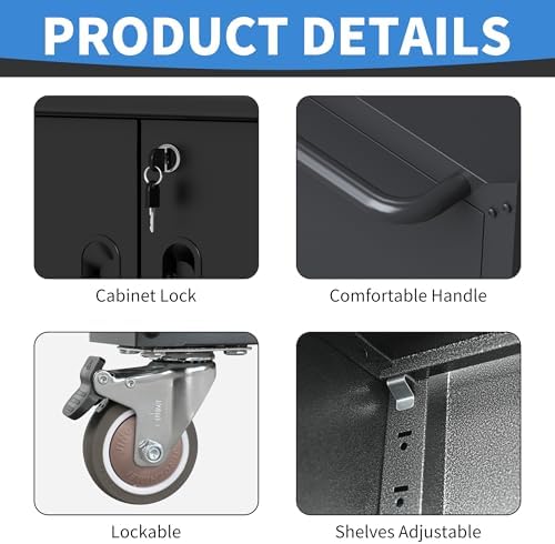Metal Storage Cabinet for Garage, Tool Cabinet, Utility Cabinet