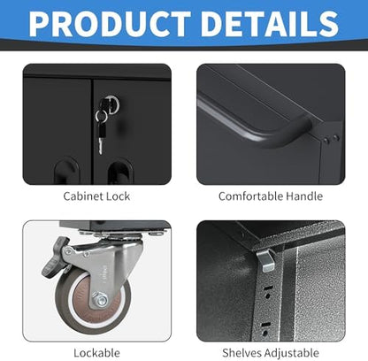 Metal Storage Cabinet for Garage, Tool Cabinet, Utility Cabinet