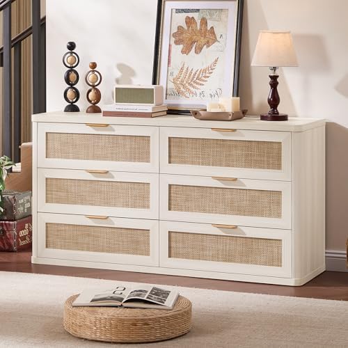 LEYAOYAO Rattan Dresser for Bedroom, 54'' Drawers Dressers