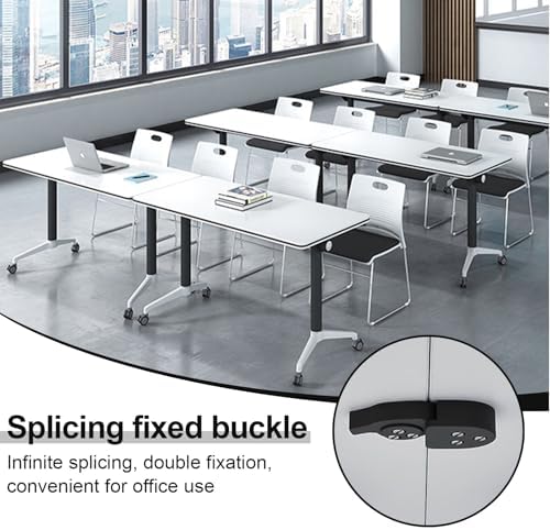 Folding Conference Room Tables with Wheels, White 8Pack Training Tables
