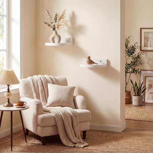 Round Small Floating Shelf,Small Wall Shelves,Mini Speaker Shelf Wood