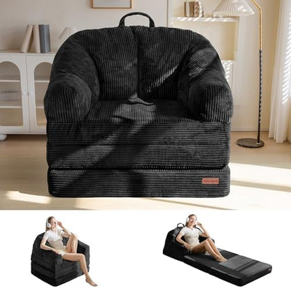 MAXYOYO Folding Sofa Bed with Backrest, Boneless Fold Out Couch with Handle