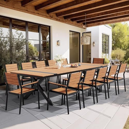 Pellebant 13-Piece Outdoor Patio Dining Table Set for 12 Person