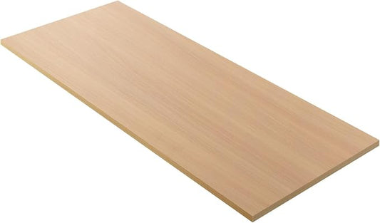 Kaboon Universal Tabletop 55"x20", Solid One-Piece Melamine Table Top, Double Desk L-Desk DIY, Home and Office, Light Walnut