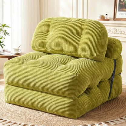 Folding Sofa Bed, Convertible Sleeper Chair with Back Support and Pillow