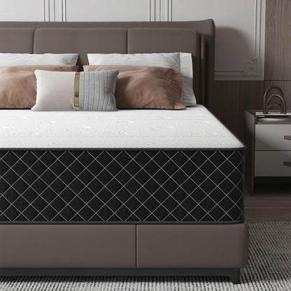 Queen Mattress, 12 Inch Mattress Queen Size in a Box, Medium Firm 7-Zone Memory Foam & Pocket Spring, Hybrid Mattresses for Pressure Relief & Motion Isolation, CertiPUR-US Certified, 80" x 60"