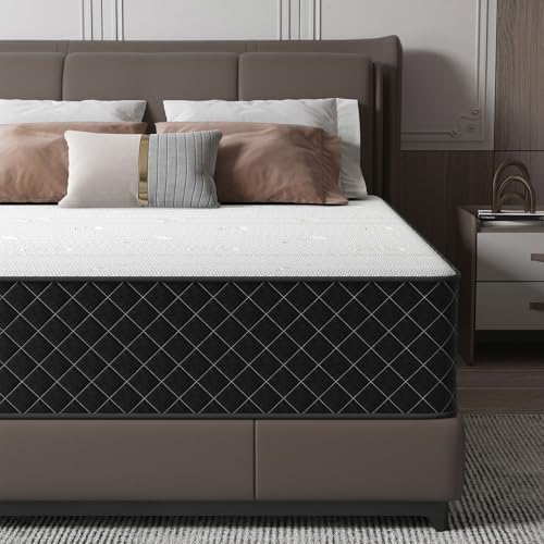 Mattress Queen Size, 12 Inch Queen Mattress in a Box, Medium Firm 7-Zone Memory Foam & Pocket Spring, Hybrid Mattresses for Pressure Relief & Motion Isolation, CertiPUR-US Certified, 80" x 60"