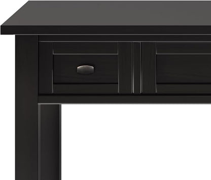 SIMPLIHOME Warm Shaker Desk - 48 Inch Wide Solid Wood Writing Desk in Hickory Brown, Transitional Home Office Computer Table for Workspace or Study with Flip-Down Keyboard Tray and 2 Drawers