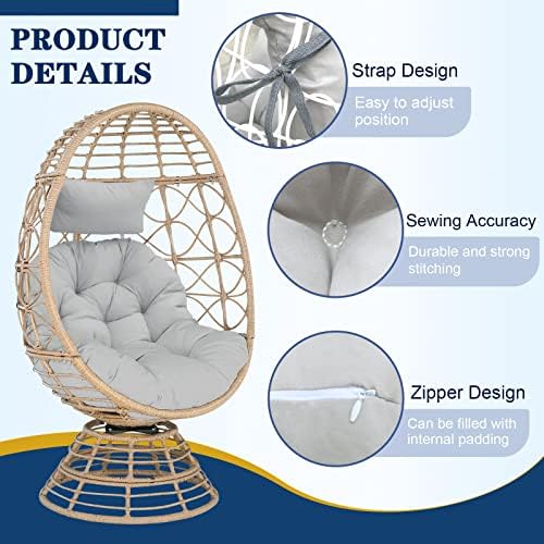 Egg Chair Cushion, Soft U-Shaped Cushions for Swing Basket Chair
