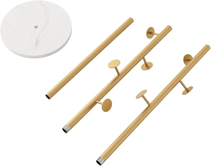 DOORXIFO Gold Coat Racks, Metal Coat Rack Freestanding with Hooks, Entryway Coat Rack Stand, Coat Racks with Marble Base, Coat Tree for Hanging Clothes, Hats, Bags