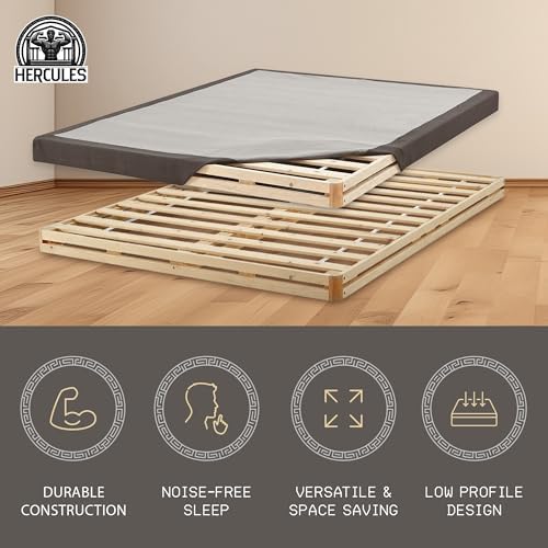 Hercules 4 Inch Low Profile Foundation Box Spring Replacement, King Size