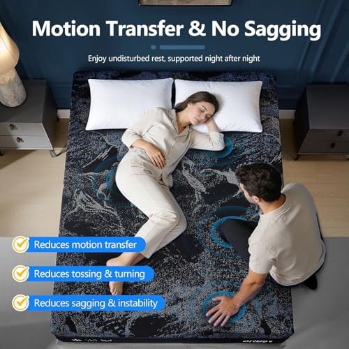 Luxury Upgraded 16 Inch Queen Mattress, Cooling Gel Queen Memory Foam Mattress In a Box with 7-Zone Support for Cool Night & Back pain Relief, 365-Night Trial, Washable IceSilk Cover, Medium Firm