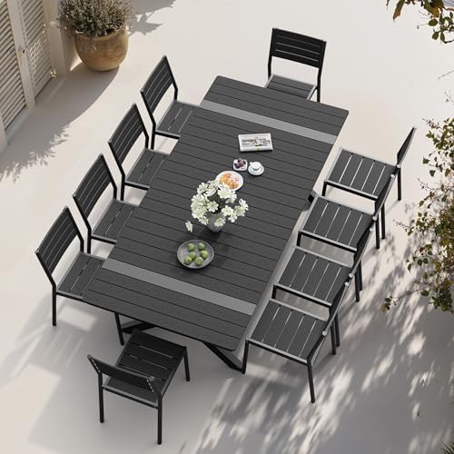 Pellebant 11-Piece Outdoor Patio Dining Table Set for 10 Person