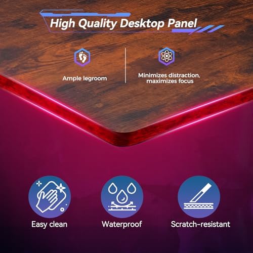 DUMOS 66" L Shaped Gaming Computer Desk, Sturdy Corner Table