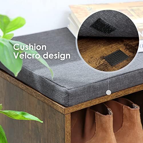 PayLessHere | 3-Tier Shoe Bench with 1.2" Cushion | Brown | 10 Compartments